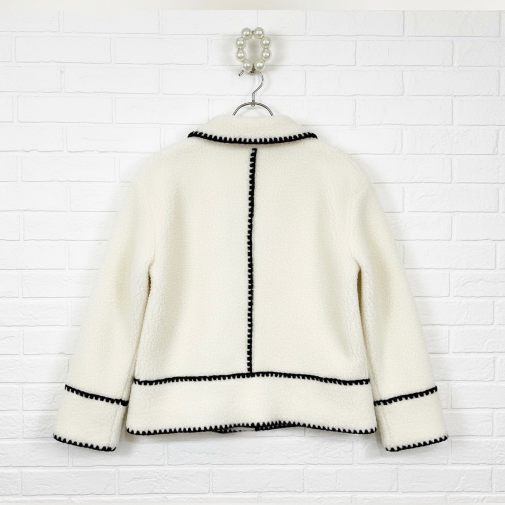 Commense Embroidered Trim Fleece Kimono Jacket - Picture 7 of 16